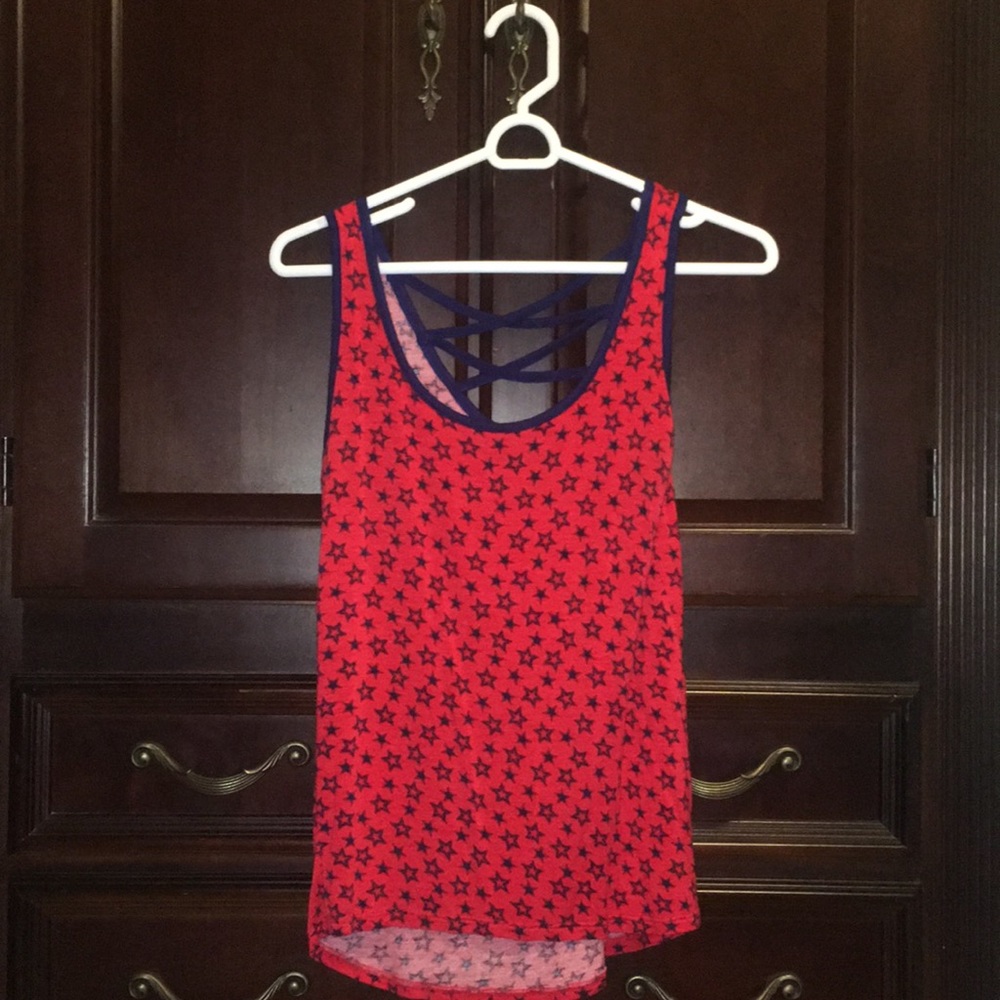 Red with Blue Stars Tank Top